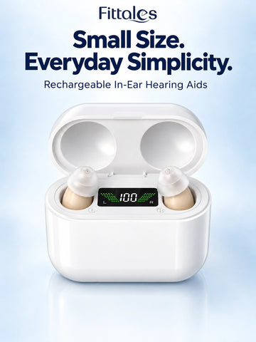 Fittales Invisible Wireless Hearing Aids with Digital Display & Noise Reduction